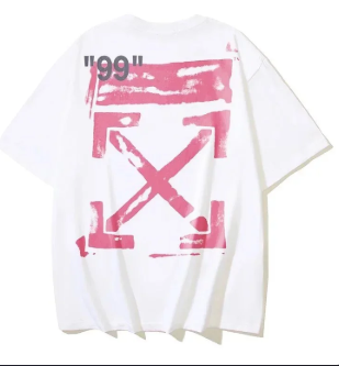 240G Boxy Tee white graphic T-shirt with pink arrow print on the back, T-Shirts CSSBuy spreadsheet find with QC photos available